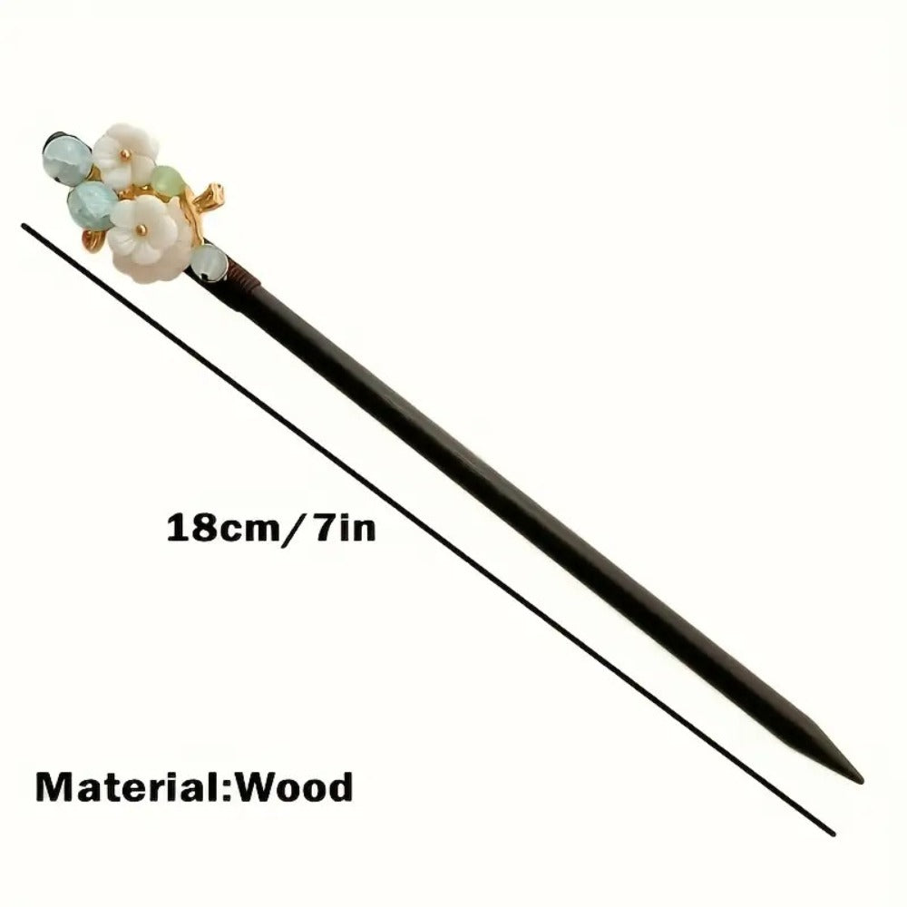 Hair Accessories Five-Piece Wooden Flower Hairpin Set in Mixed Finishes for Buns and Updos — image 8