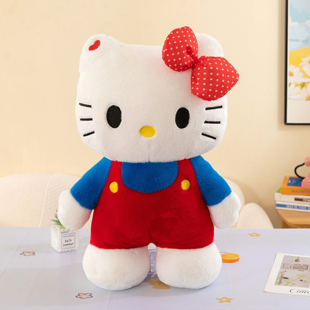 Plush Toy Hello Kitty 16-Inch Character Doll in Red-Blue or Pink-Blue Outfits for Display for Character Display, Room Decor a
