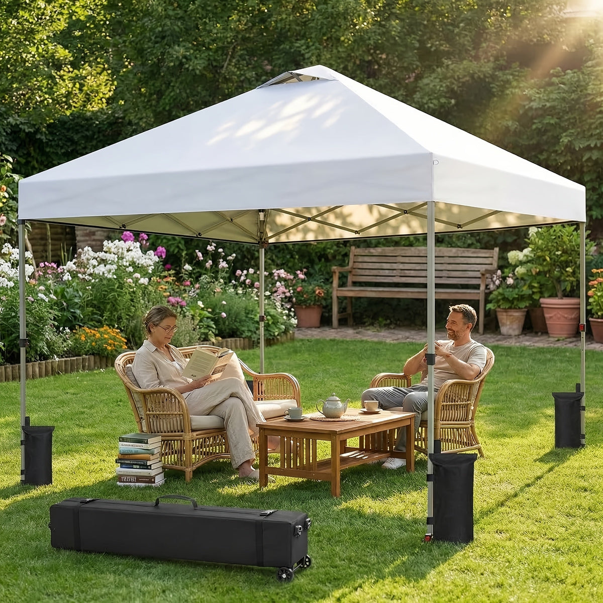 Canopy Tent 10x10ft Pop Up One Push, Portable Outdoor Shelter 3 Colors for Garden, Patio and Yard Use — image 2