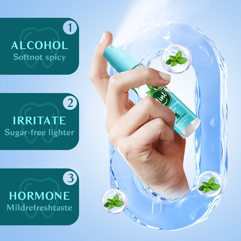 Mint Breath Spray with Tea Tree Essence Portable Oral Freshener, Compact Pocket-Size Mouth Spray — image 3
