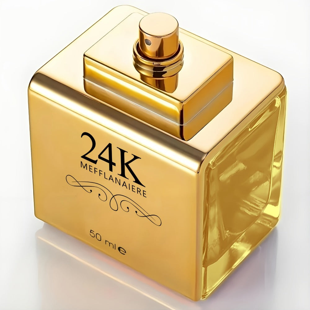 24K Gold Women's Eau de Toilette Perfume 1.69 oz Fresh Vanilla Scent - Luxurious Gold Bottle for Bath Time, Home Spa and Pers