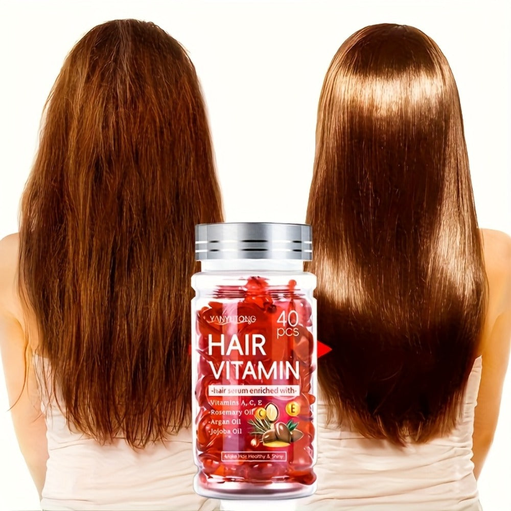 Argan Oil Hair Growth Vitamin Capsules with Keratin & Vitamins A C E B, Anti-Frizz Nourishing Hair Essence for Dry — image 9