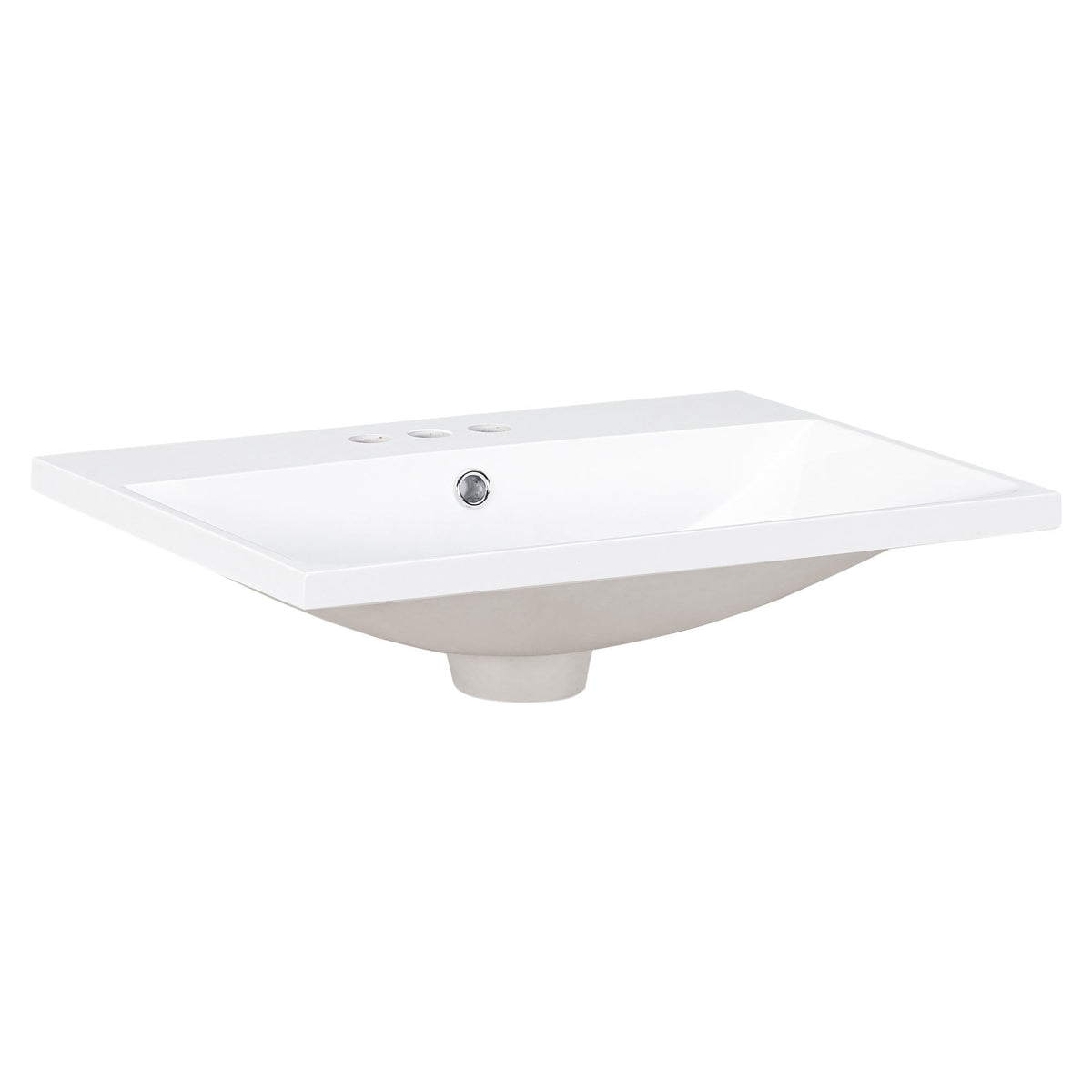 24" Bathroom Vanity Top Only White Basin 3-Faucet Holes  4" Faucet Available Ceramic