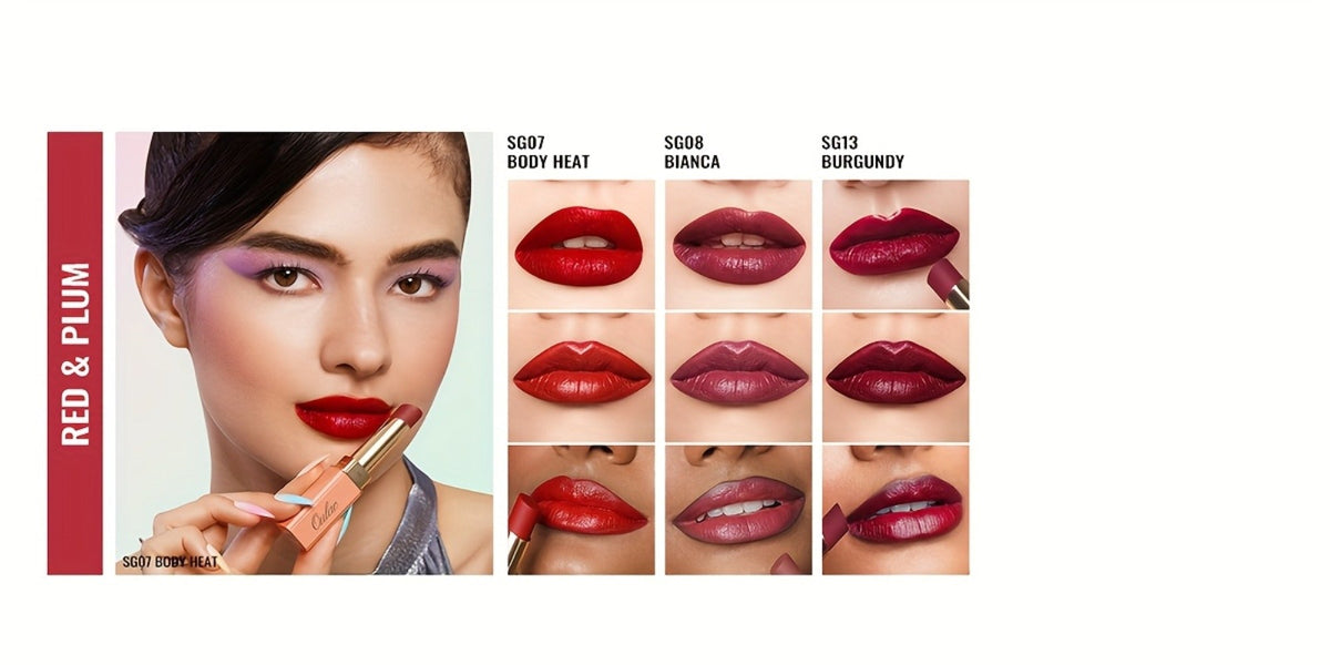 Oulac Nude Satin Lipstick Set 12g Each – Lightweight Moisturizing Full Coverage Cream-to-Satin Formula, Skin-Flattering Nude 