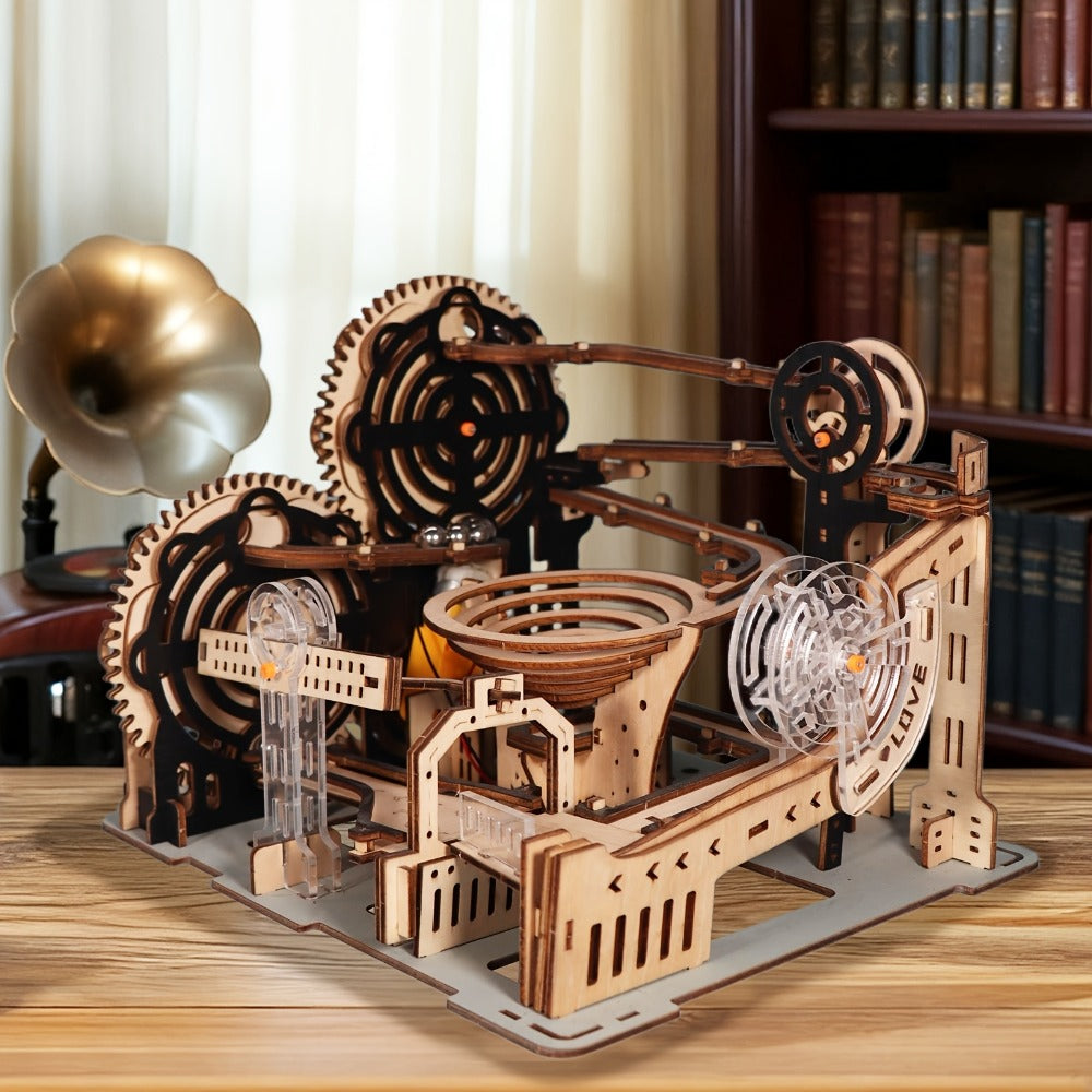 Electric Marble Run Set 3D Handmade Logic Building Construction Puzzle, Educational STEM Toy for Kids Teens Adults — image 6