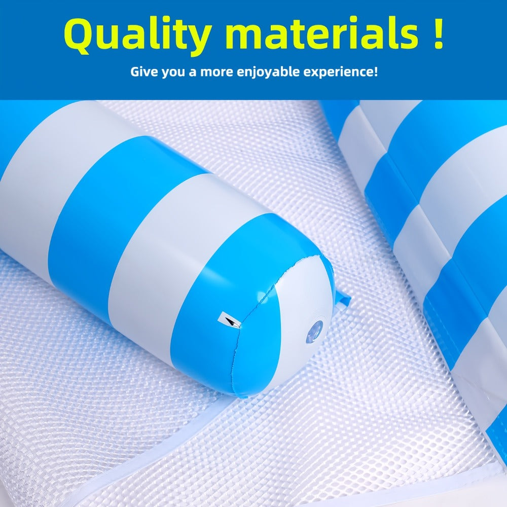 Striped Inflatable Pool Float Hammock Set with Mesh Center and Three-, Eight- or Five-Color Pack Options — image 8