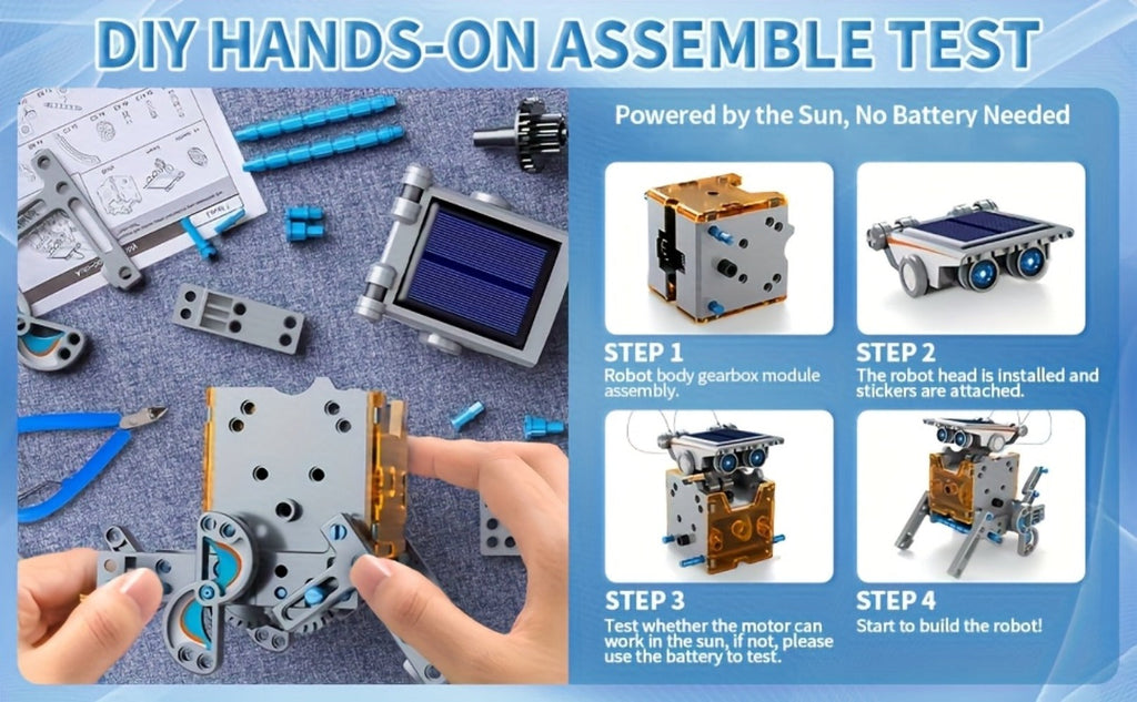 12-in-1 Solar Robot Kit for Kids Ages 8-13, Build Your Own Solar Powered Robot, STEM Engineering Building Toy — image 16