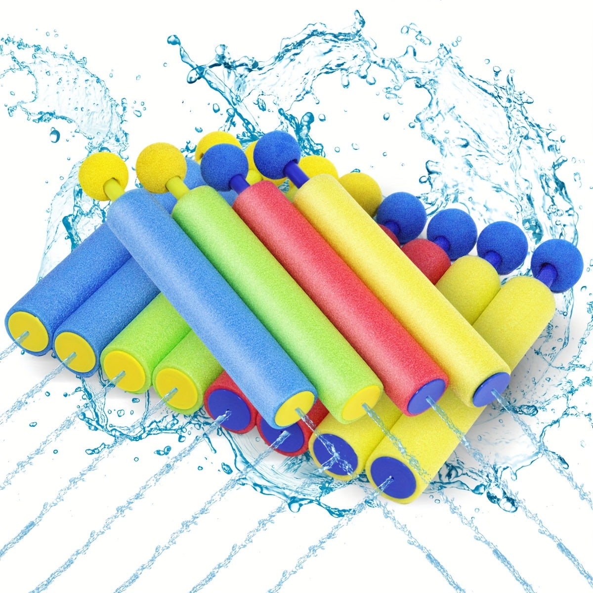Squirt Water Gun Bulk Pack 6/12/18 Pack for Kids - Colorful Foam Shaft Water Soaker Blaster — image 1