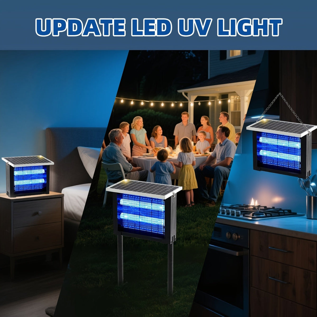 Solar Bug Zapper Outdoor Rechargeable | Patio Garden Backyard Camping — image 6