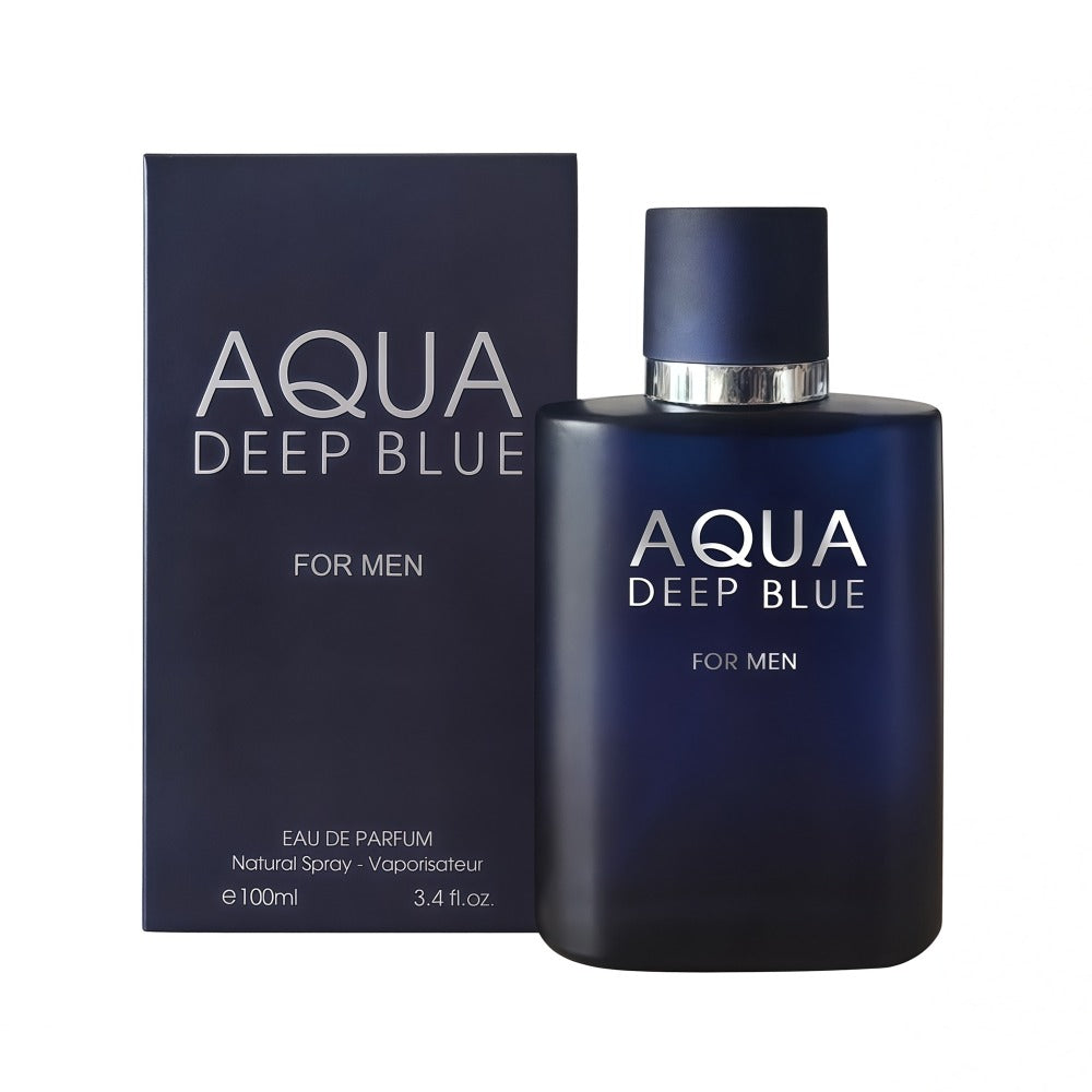 Eau de Toilette Aqua Deep Blue for Men 100ml Spray in Matte Navy Bottle with Matching Boxed Presentation — image 6