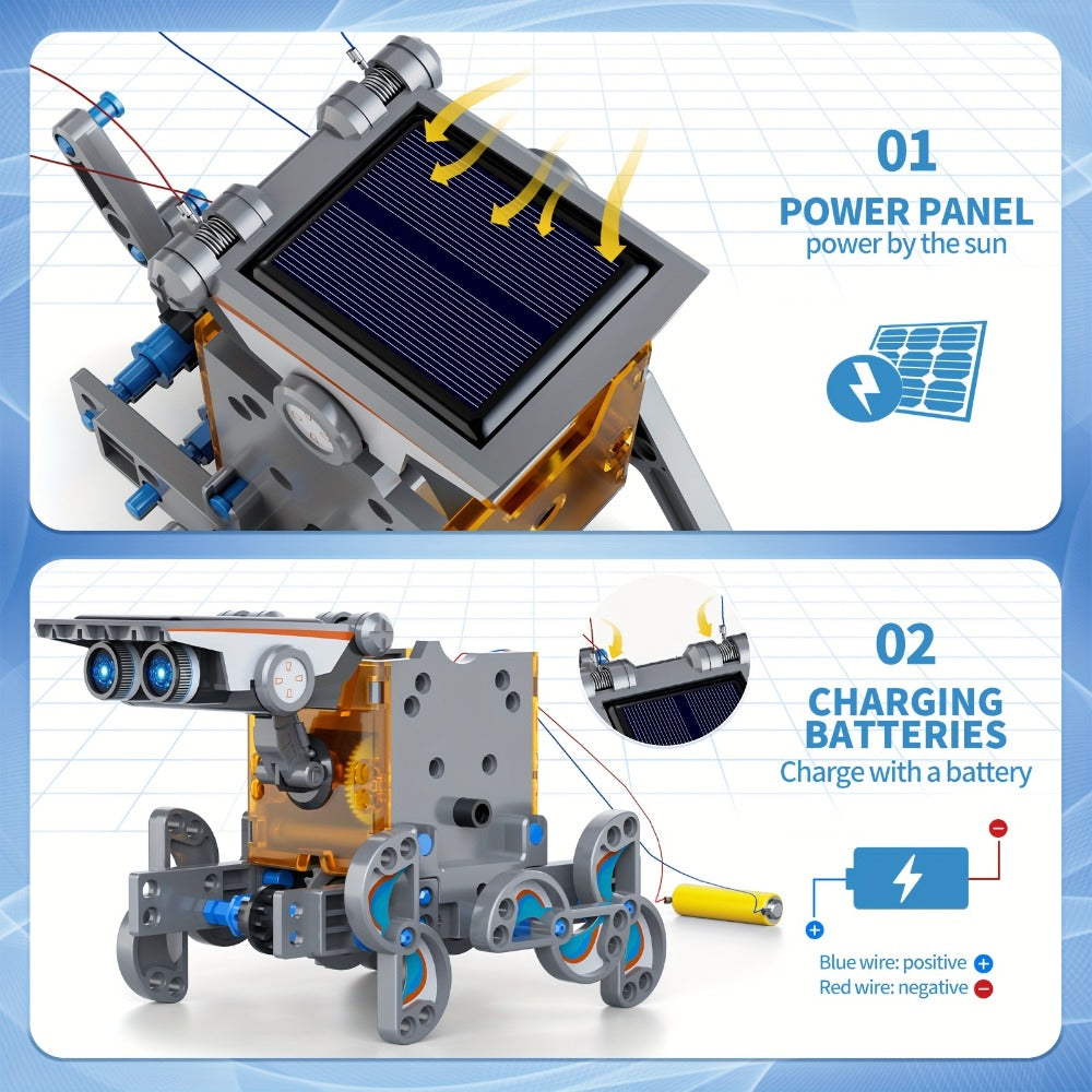 12-in-1 Solar Robot Kit for Kids Ages 8-13, Build Your Own Solar Powered Robot, STEM Engineering Building Toy — image 9