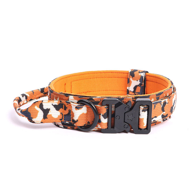 Wide Tactical Dog Collar with Grab Handle, Quick-Release Buckle and Patch Panel in M, L or XL — image 12