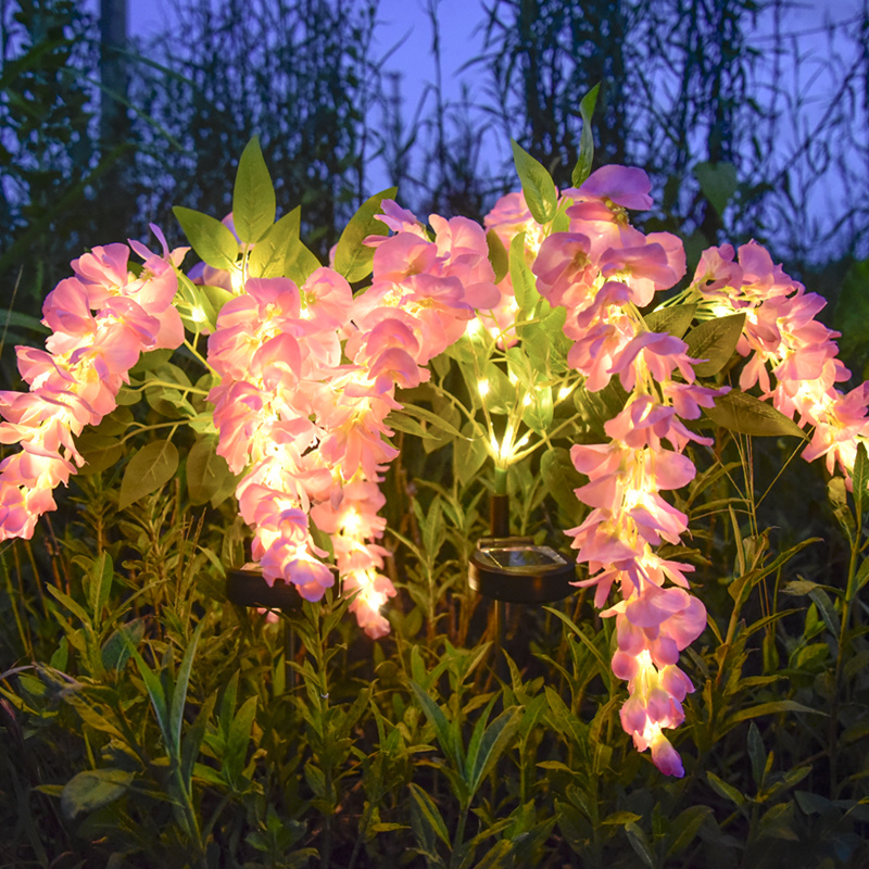Solar Garden Lights 52-LED Wisteria Flower Stake with Two Modes and Six Color Options for Patio — image 13