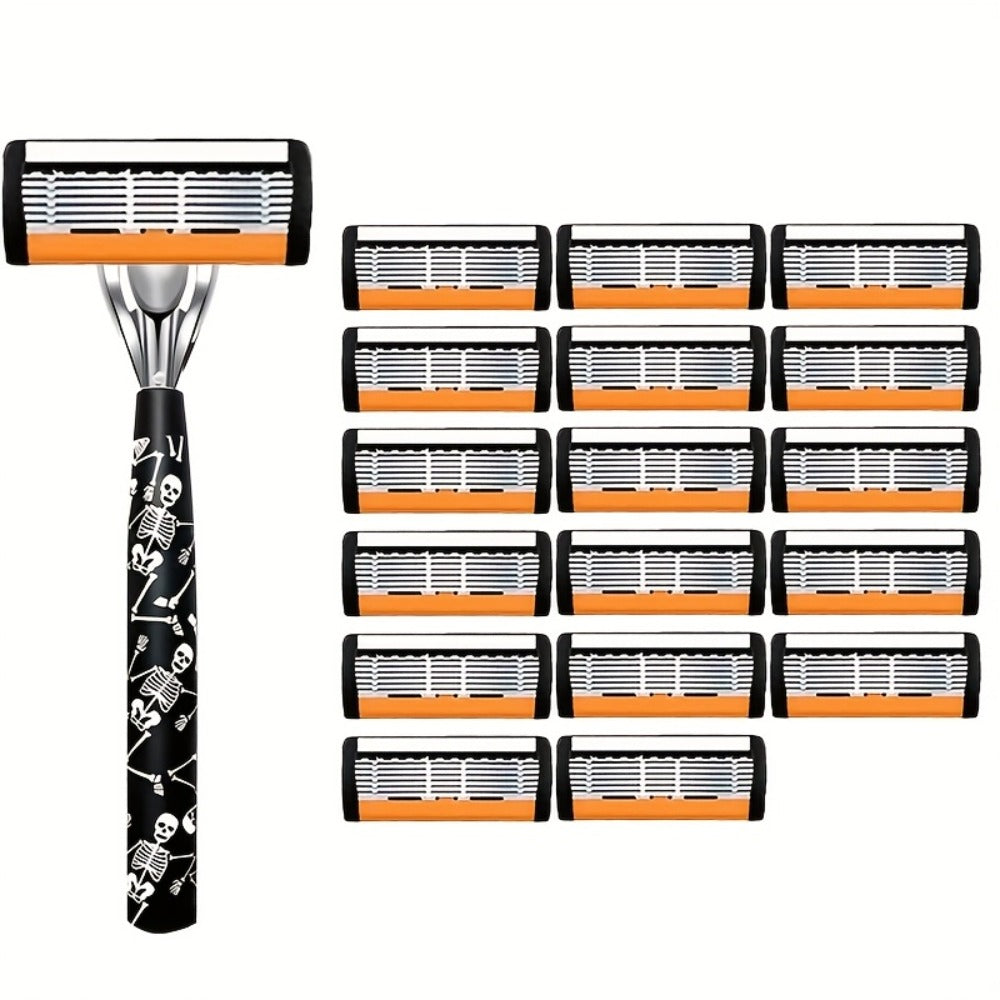 Safety Razor for Men 7-Layer Progressive Blades – Non-Slip Stainless Steel Handle Classic Double Edge Razor for Beard & Musta