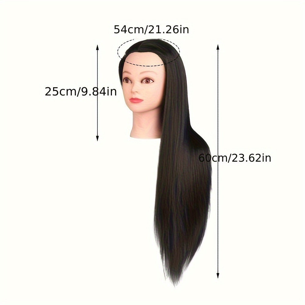 Cosmetology Manikin Head for Hair Styling Braiding Practice – Adult Mannequin Head Real Hair Makeup Display Salon Training To