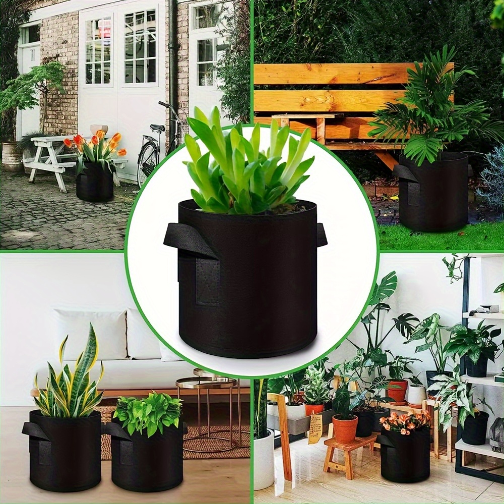 Black 5-Gallon-Labeled Grow Bags with Handles in 10-Pack or 20-Piece Checkout Options for Garden Planting — image 10