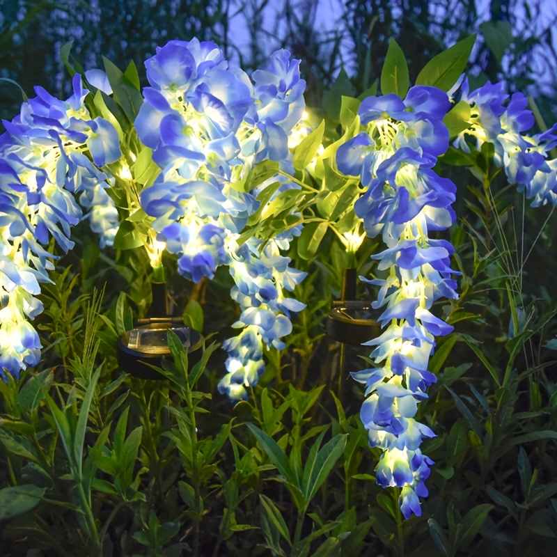 Solar Garden Lights 52-LED Wisteria Flower Stake with Two Modes and Six Color Options for Patio — image 10