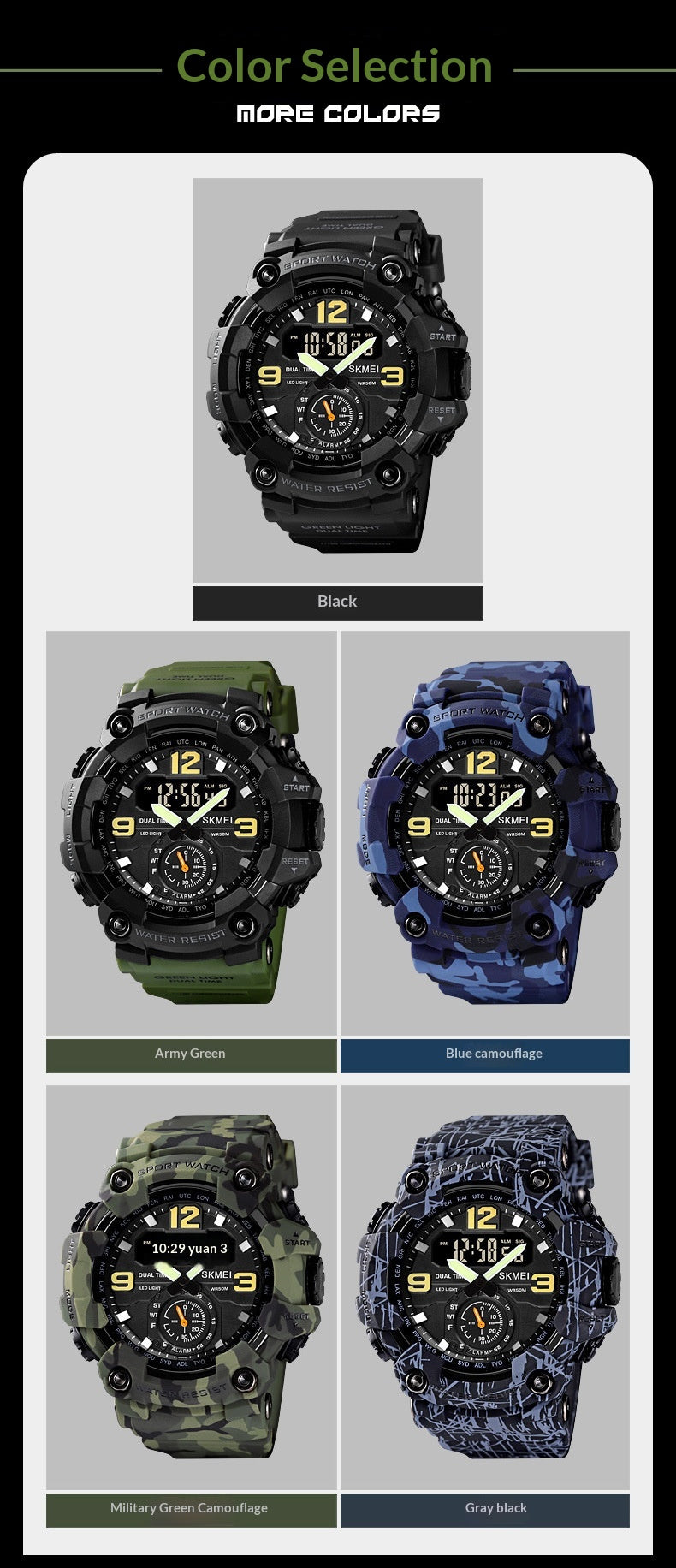 Outdoor Shockproof Plastic Men's Watch With Large Dial, Sports Digital Display, And Synchronized Electronic Watch