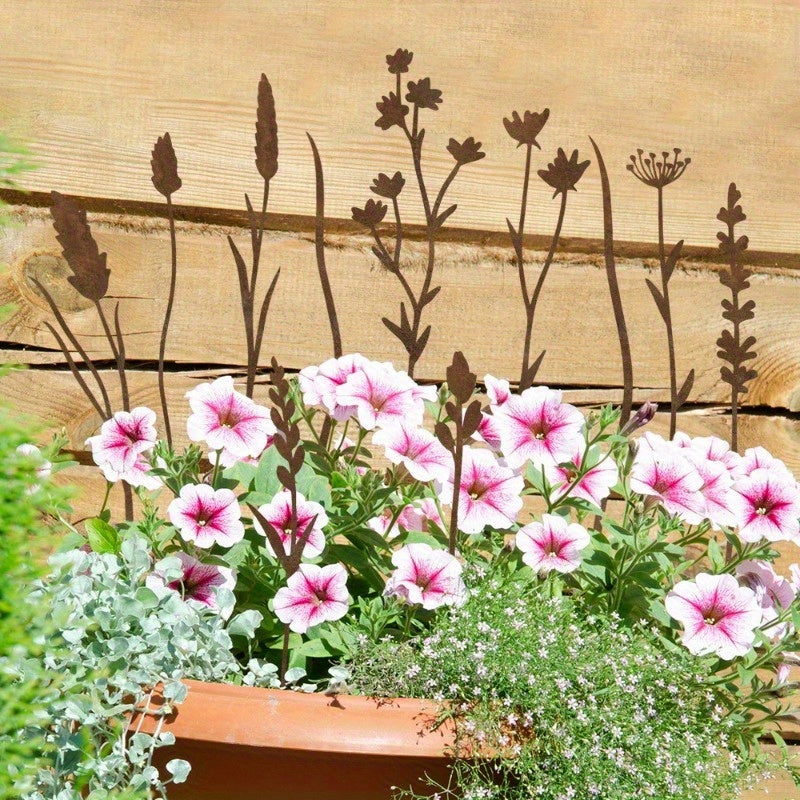 Rustic Metal Wildflower Stems, 12-Piece 30 cm Botanical Set for Vases, Planters and Garden Beds — image 12