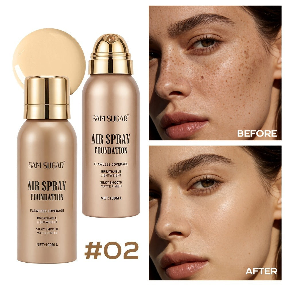 Air-Spray Liquid Foundation in Gold-Tone Bottle with Four Numbered Shade Options from 01 to 04 — image 5