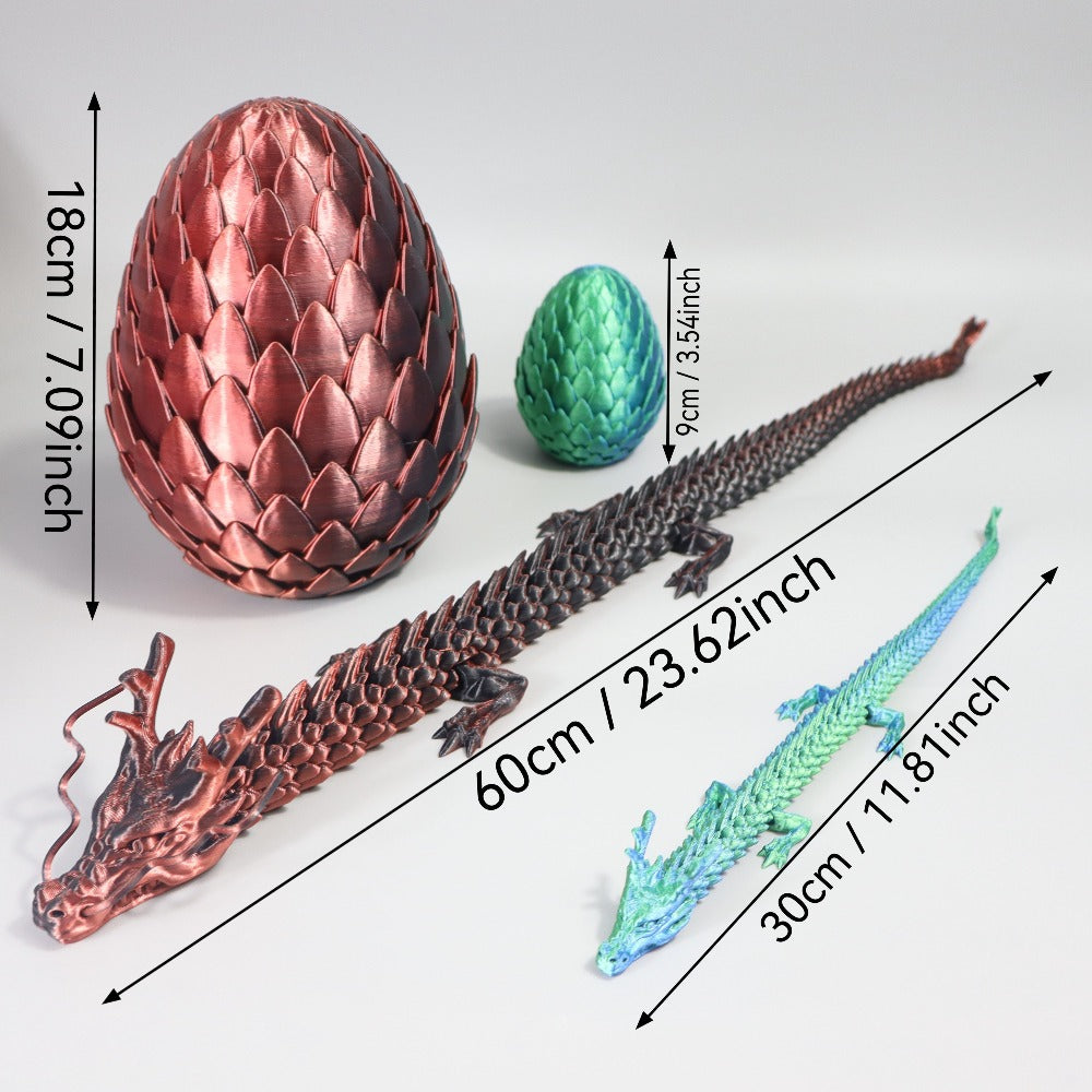Dragon Egg Gift Set 3D Printed, 7.09in Scaled Egg + 23.62in Large Dragon with the Listed Color, Size or Set Options for Every