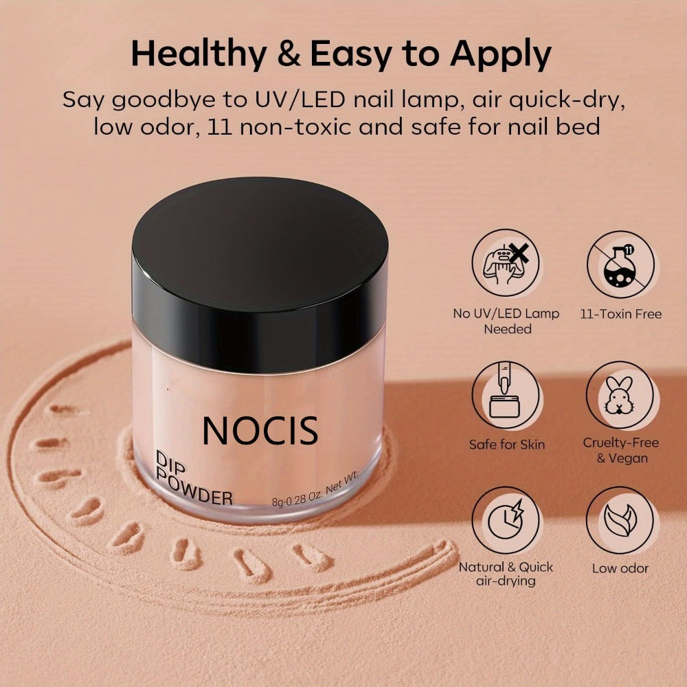 Dip Powder Nail Kit with NOCIS Label, Four Nude and Gold Glitter Powders, Three 10ml Liquids and Four Tools — image 13