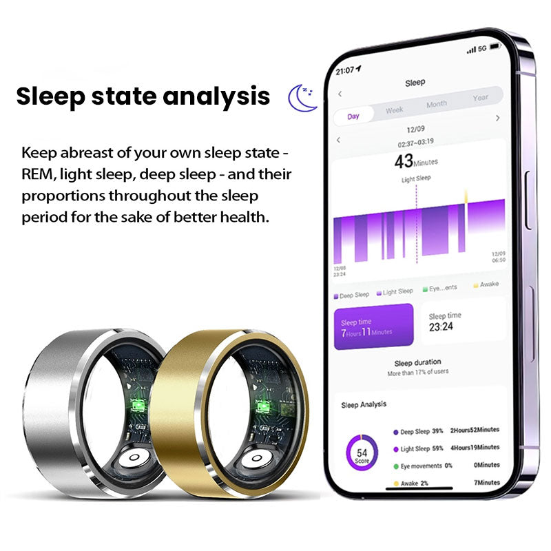 2025 New! Xiaomi Smart Ring for Men & Women. Tracks Heart Rate, Blood Oxygen, Sleep. 5ATM Waterproof Fitness Tracker