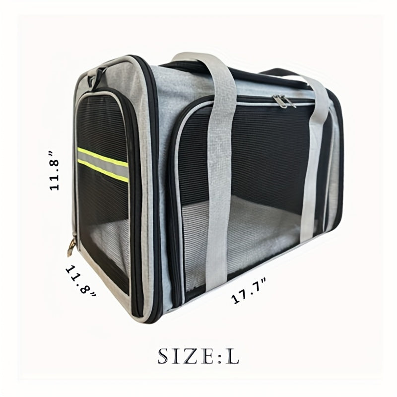 Compact Soft-Sided Pet Carrier with Mesh Panels, Shoulder Strap and Four Pink, Black or Grey Options — image 8