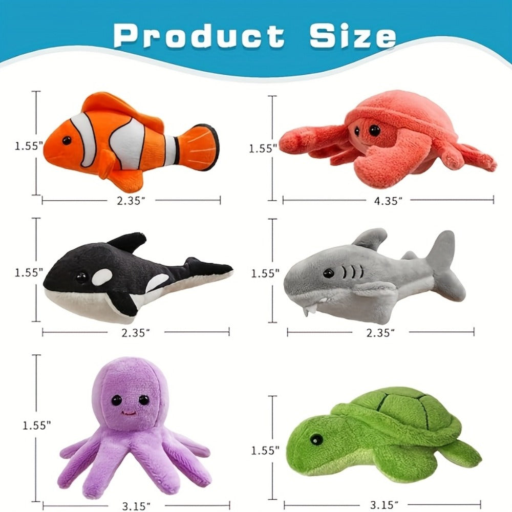 Sea Animal Finger Puppets Set 6pcs for Kids, Realistic Ocean Creature Hand Puppets for Storytelling — image 2