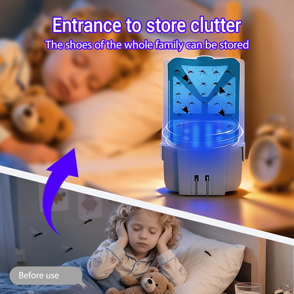 Mosquito Trap Indoor Electric Insect Catcher with Replacement Lure Refill Core for Home Bedroom Kitchen Fruit Fly Flying Bug 