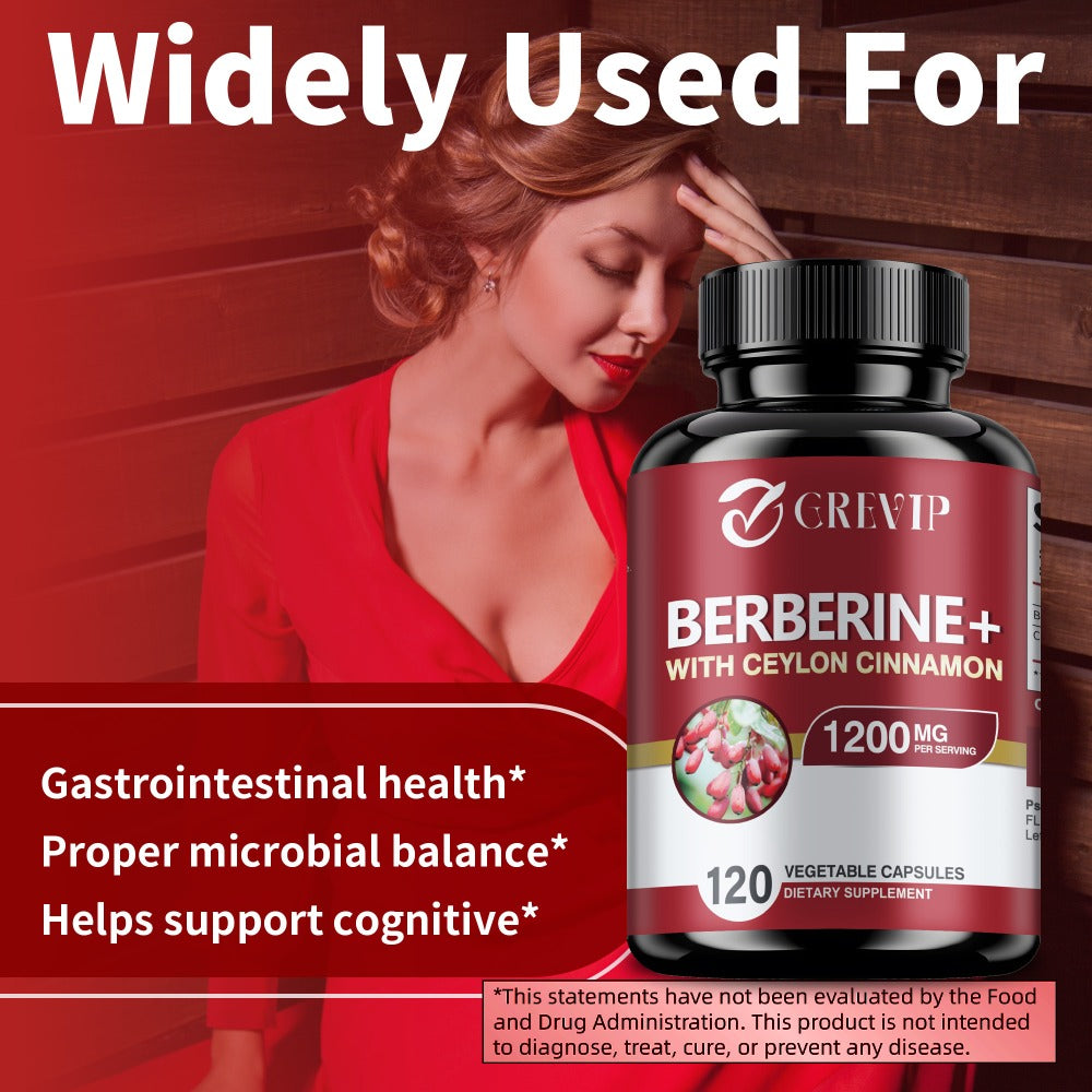 Dietary Supplement Berberine HCl and Ceylon Cinnamon Capsules, 120 Count with Multi-Bottle Options — image 9