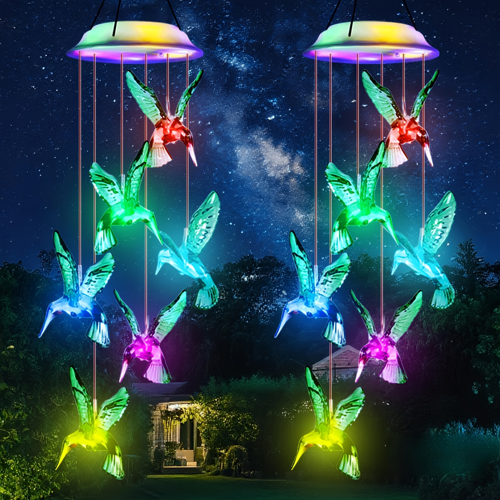 Solar Hummingbird Butterfly Pendant Light 6 LED Color, for Garden, Pathway and Patio Lighting — image 13