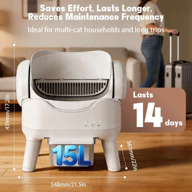 Automatic Self-Cleaning Cat Litter Box with 4-Gallon Waste Drawer