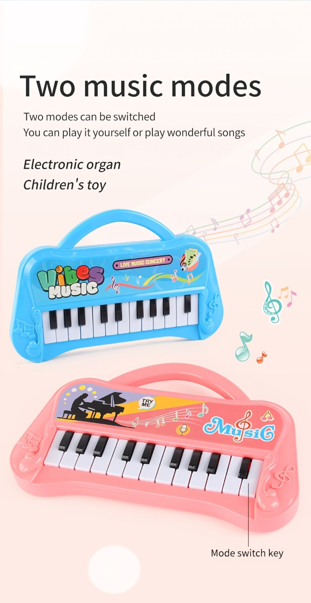 Kids Mini Piano Keyboard 13 Keys, Portable Electronic Music Toy for Toddlers with the Listed Color, Size or Set Options for E