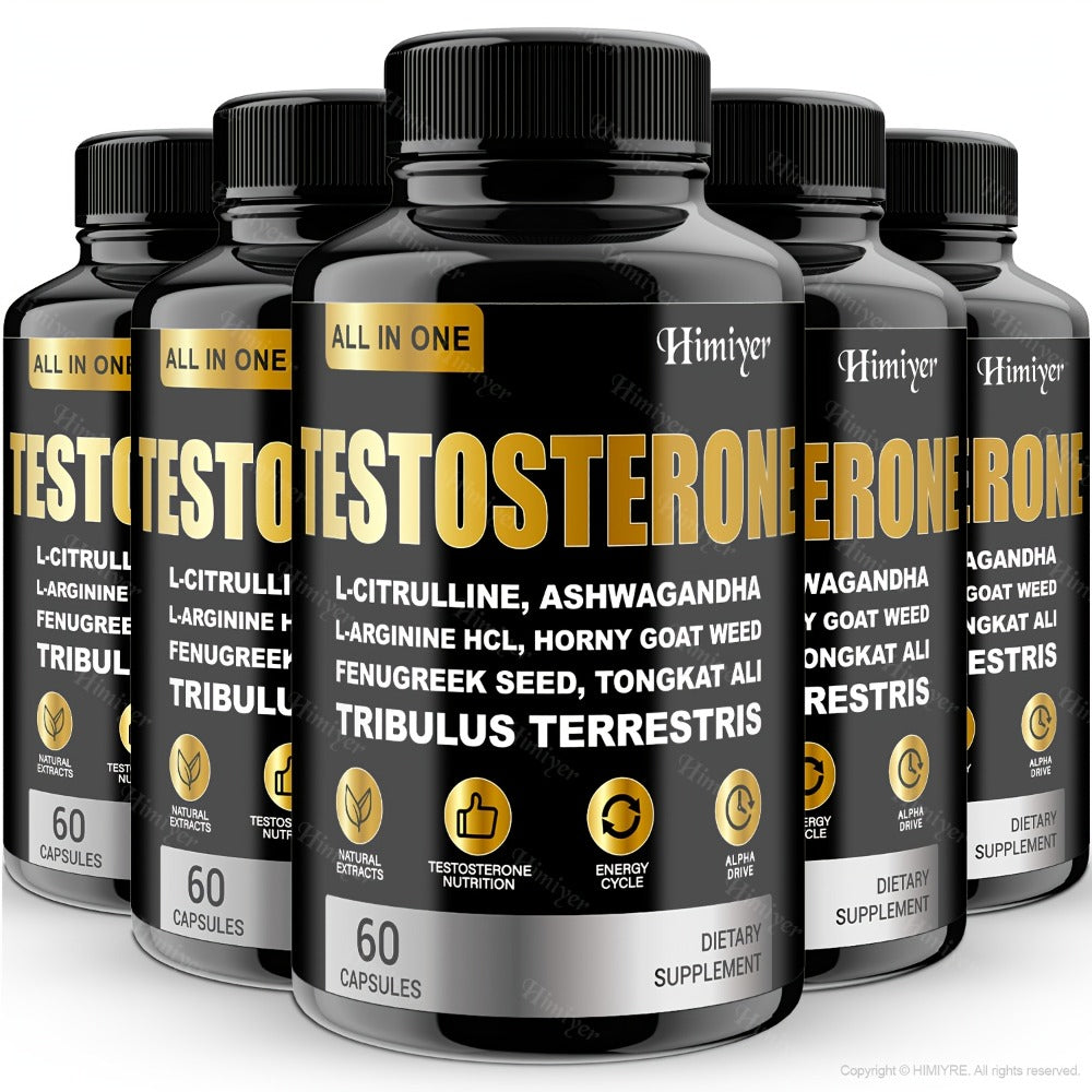 Tongkat Ali Testosterone Booster for Men with Tribulus, Fenugreek & L-Arginine - Plant-Based Natural Supplement for Strength 