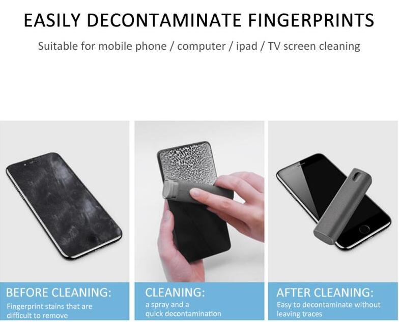 2-in-1 Phone & Computer Screen Cleaner Kit with Microfiber Cloth