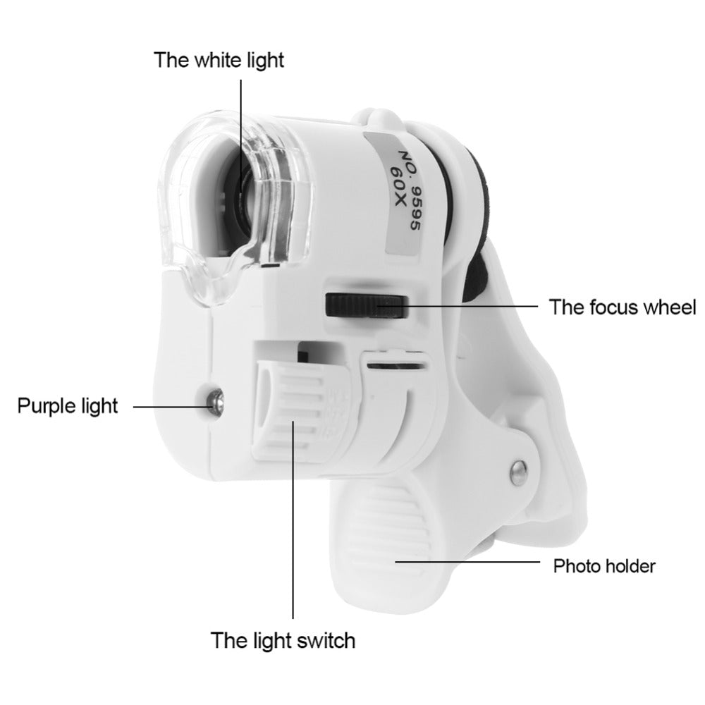 Digital Microscope Camera for Cell Phone with LED Light