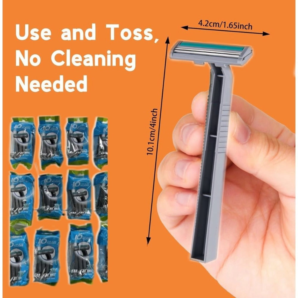 Disposable Razors Bulk 120 Pack Double Blade Stainless Steel – Fresh Smooth Close Shave for Men & Women, Face Legs Underarms 