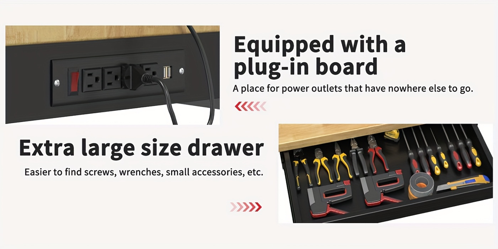 Wood-Top Rolling Workbench in 48, 60 or 70-Inch Lengths with Drawer and No-Drawer Checkout Options — image 15