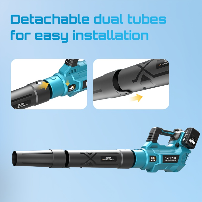 Cordless Leaf Blower 780CFM 40V Brushless, Seesii with 2x4000mAh Batteries & 2 Chargers, Turbo Button — image 6