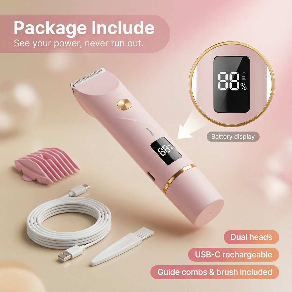 Electric Shaver & Bikini Trimmer for Women Dual Head USB Rechargeable – Multipurpose Face Body Hair Removal for Arms Legs Und