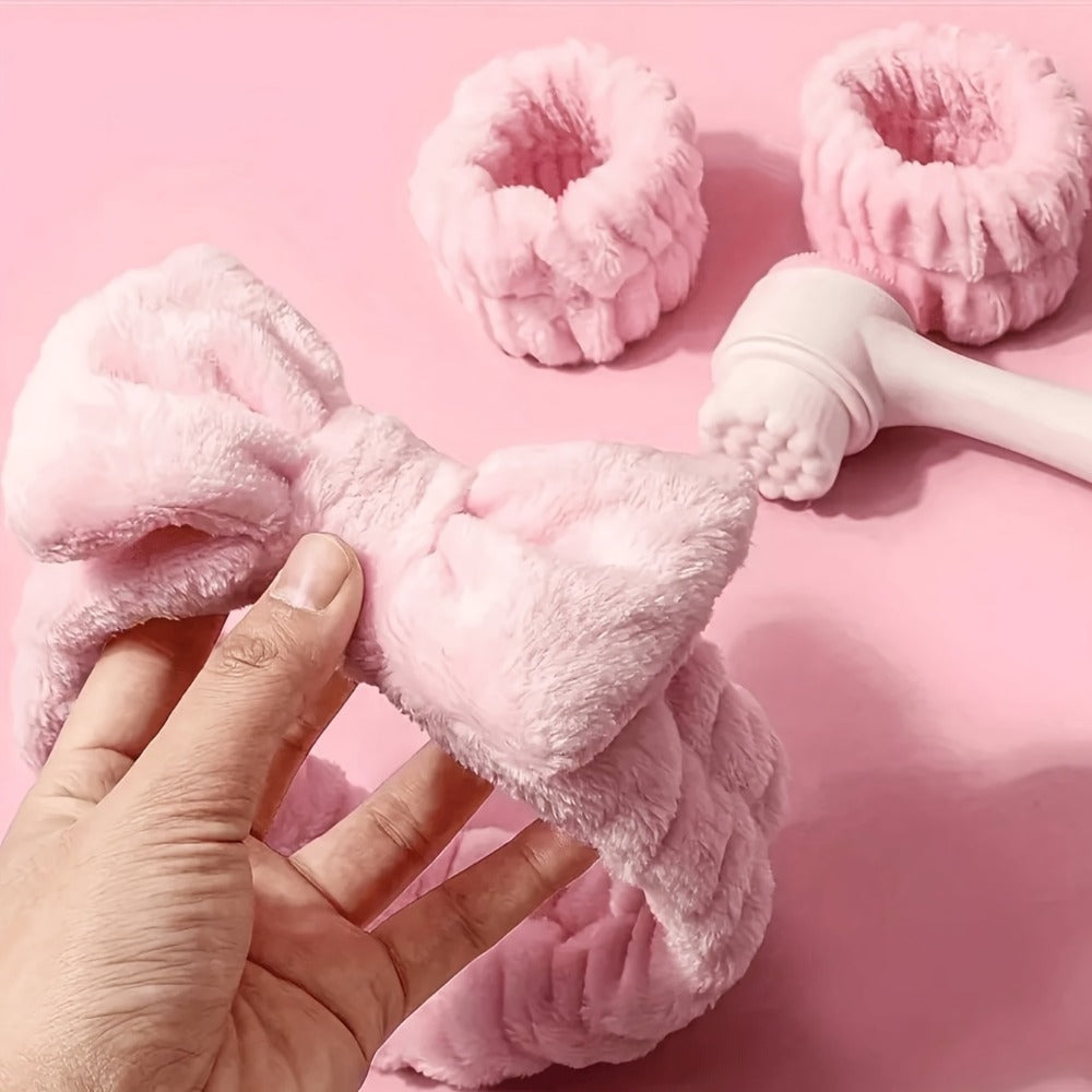 Face Cleansing Brush Set 7pcs Spa Skincare Kit – Mask Brush Scrub Brush Detailing Brush Velvet Headband & Wash Bag — image 6