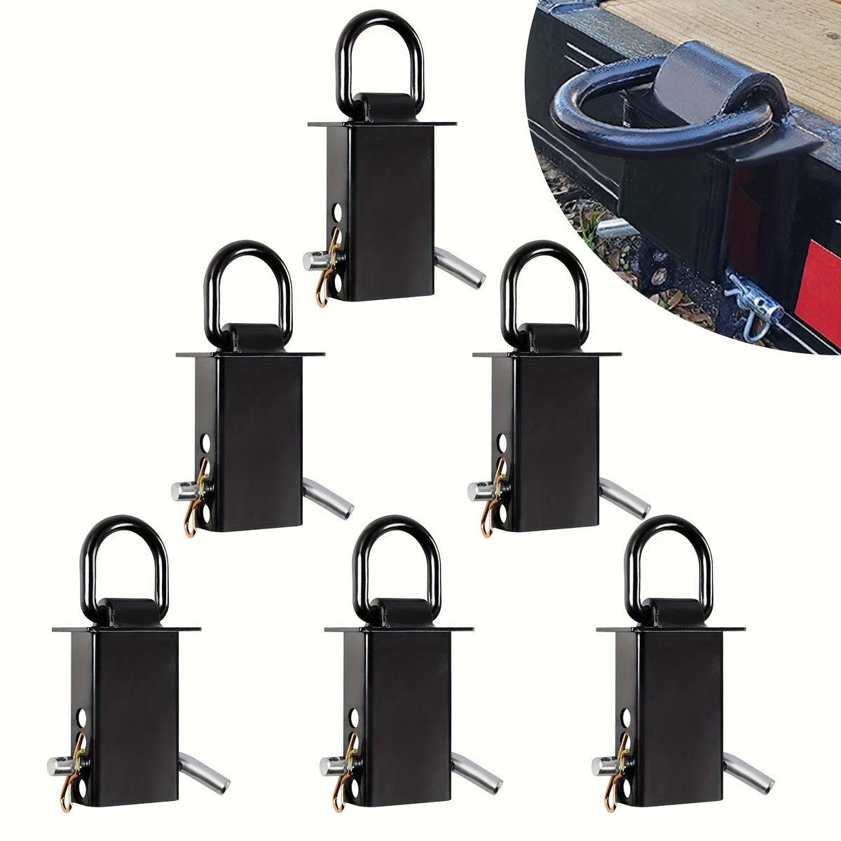 Stake Pocket D-Ring Tie Down 12, 000 lbs Breaking Load Heavy Duty Flatbed Truck Trailer Cargo Anchor – Adjustable 2"x4" Unive
