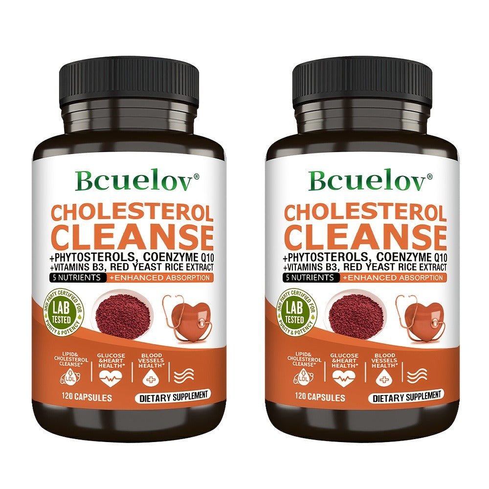 Herbal Supplement with Bcuelov Label, Phytosterols CoQ10 and Red Yeast Rice Capsules, 120 Count — image 5