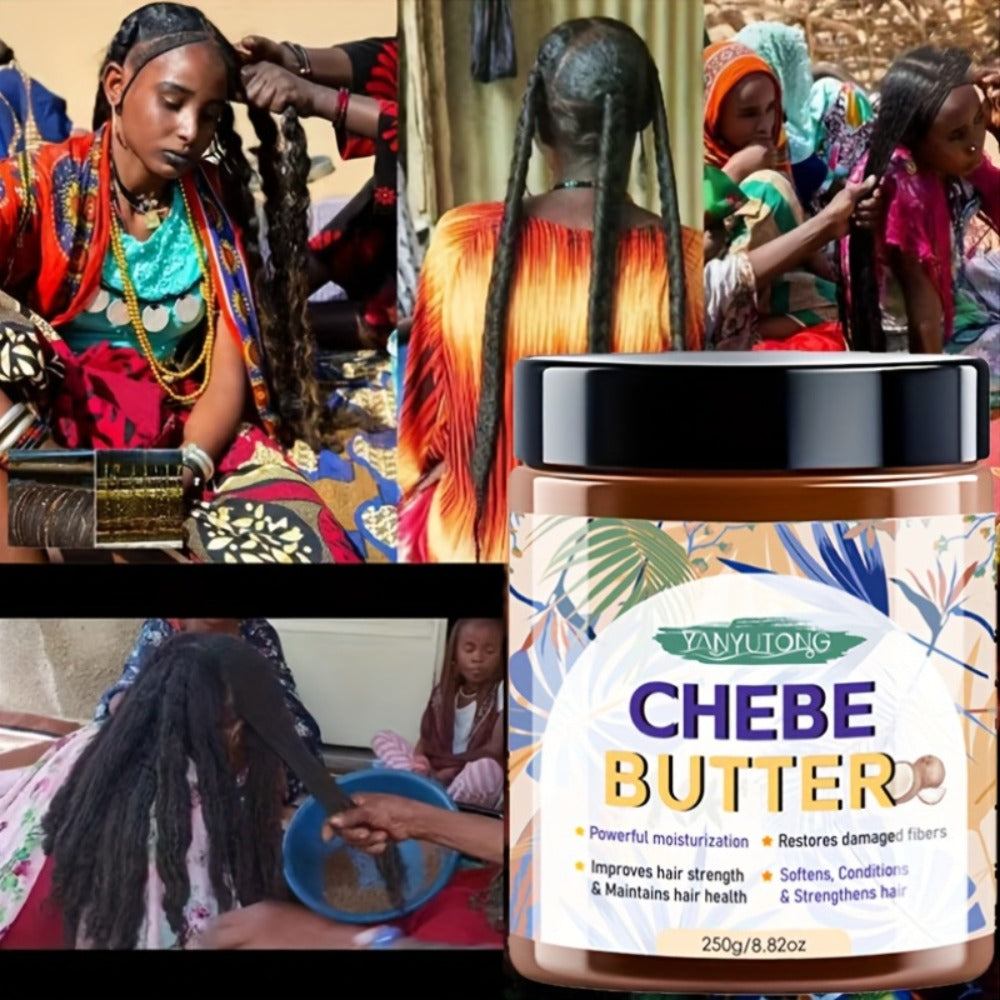 250g Chebe Butter Hair Mask in Clear Jar with African Shea, Castor and Batana Oils Named on Label — image 1