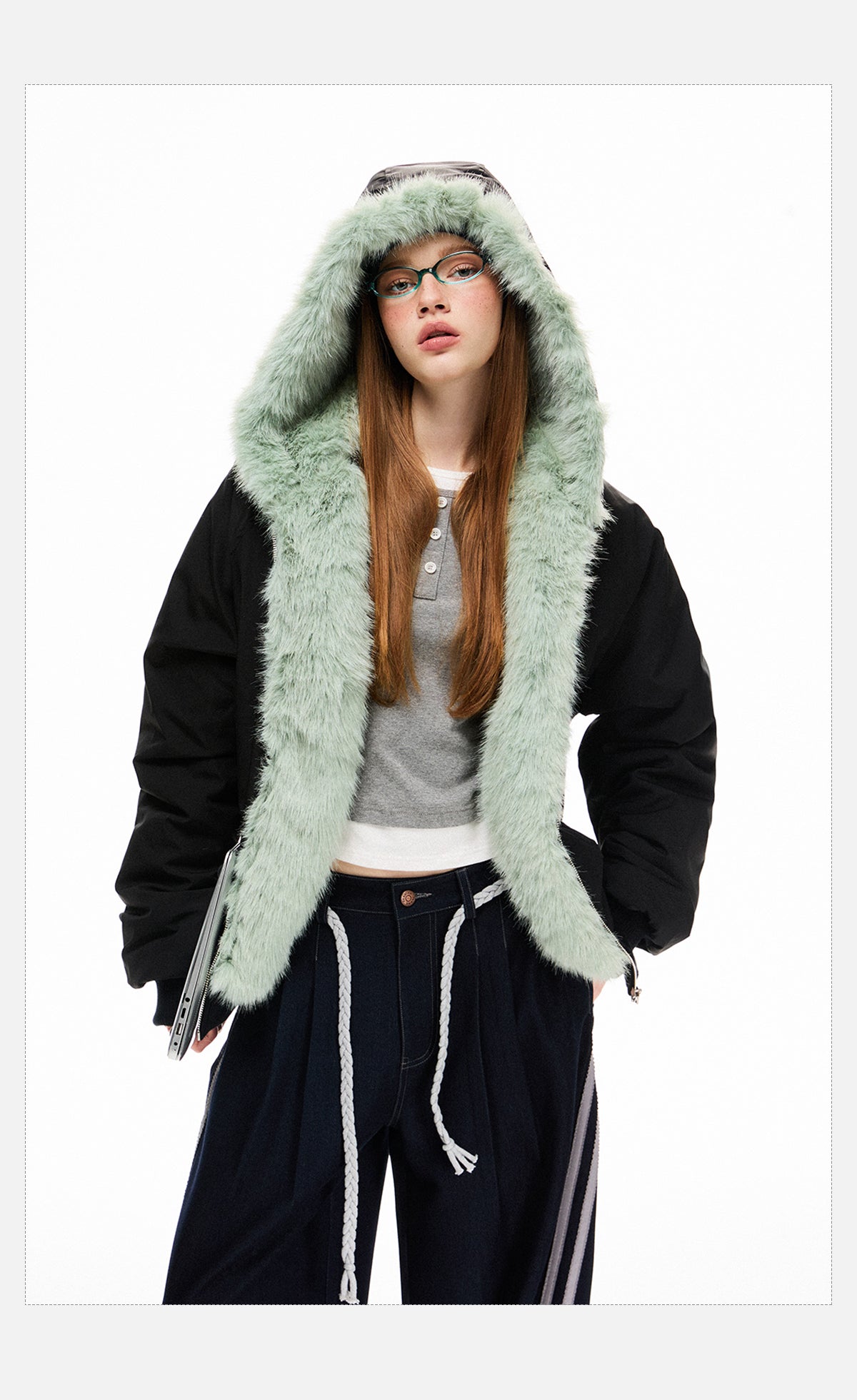 Loose Fleece-lined Warm Parka Cotton Jacket Top Coat For Women