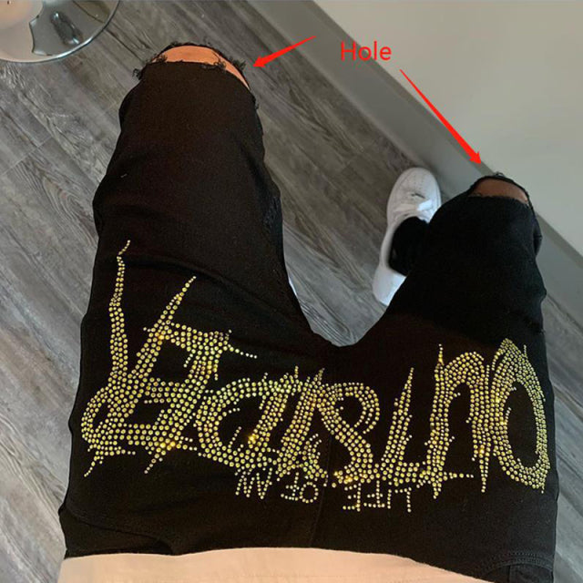 Men Black Fashion Ripped Jeans