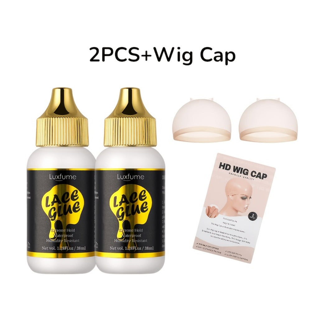 Lace Glue for Wigs Invisible Bonding Adhesive Extreme Hold Fast Drying Lace Front Wig Glue for Daily Wear Styling 2pcs Set — 