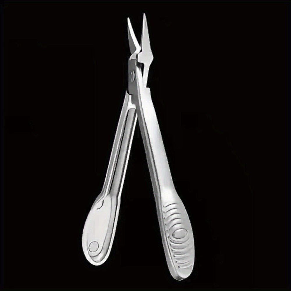 4CR13 Stainless-Steel Nail Clipper with Extended 68-Degree Right-Angle Blade and Silver Finish — image 11