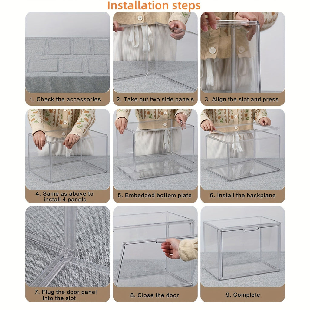 Clear Display Case Set of 3, Dustproof Transparent Storage Box Organizer for Collectibles, Car Models — image 20